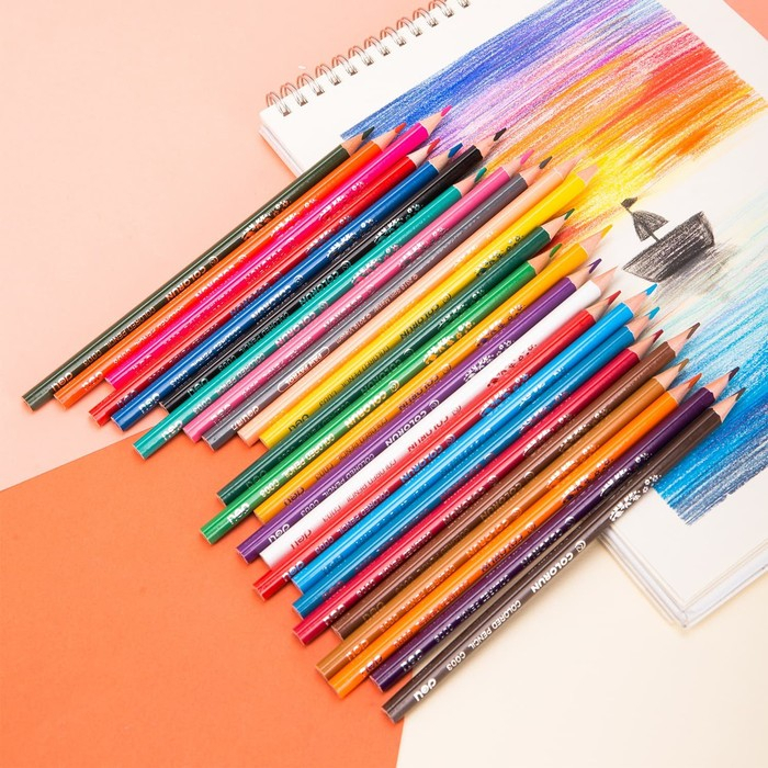 FYGALERY DELI004 Deli EC00307 Pensil Warna 12 Warna dengan Bonus Rautan Pensil Diatas