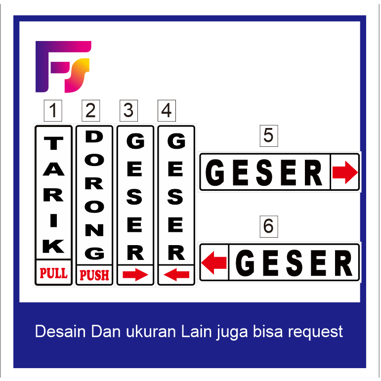 

Stiker waterproff tarik dorong geser