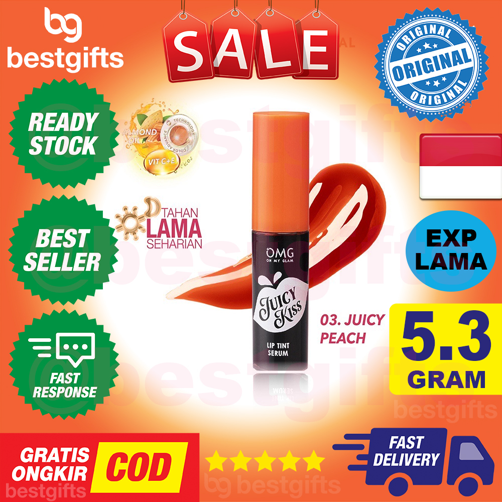 OH MY GLAM OMG JUICY KISS LIP TINT SERUM TAHAN LAMA DAN MENUTRSISI BIBIR 5.3 GRAM