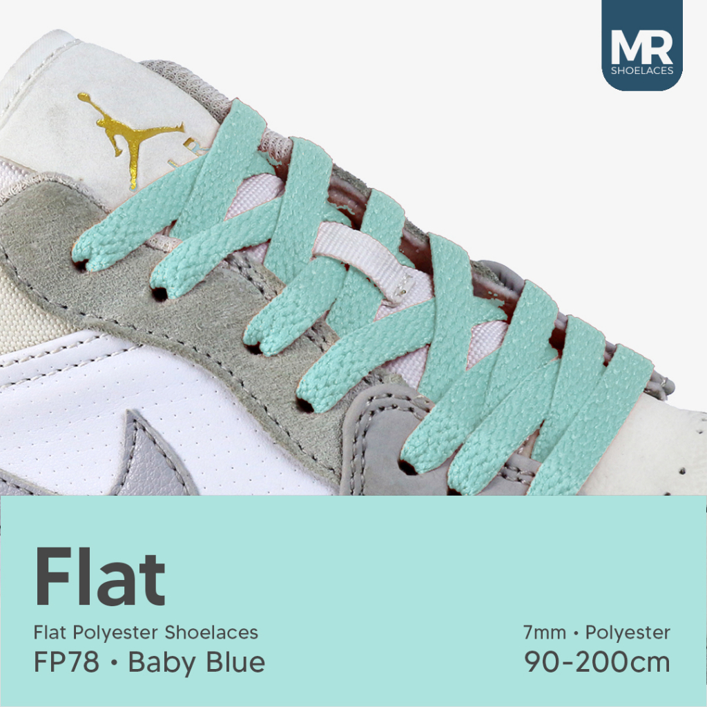 MR Shoelaces FP78 Blue Baby  Sepatu Pipih Flat 7mm 90cm 100cm 120cm 130cm 140cm 150cm 180cm 200cm