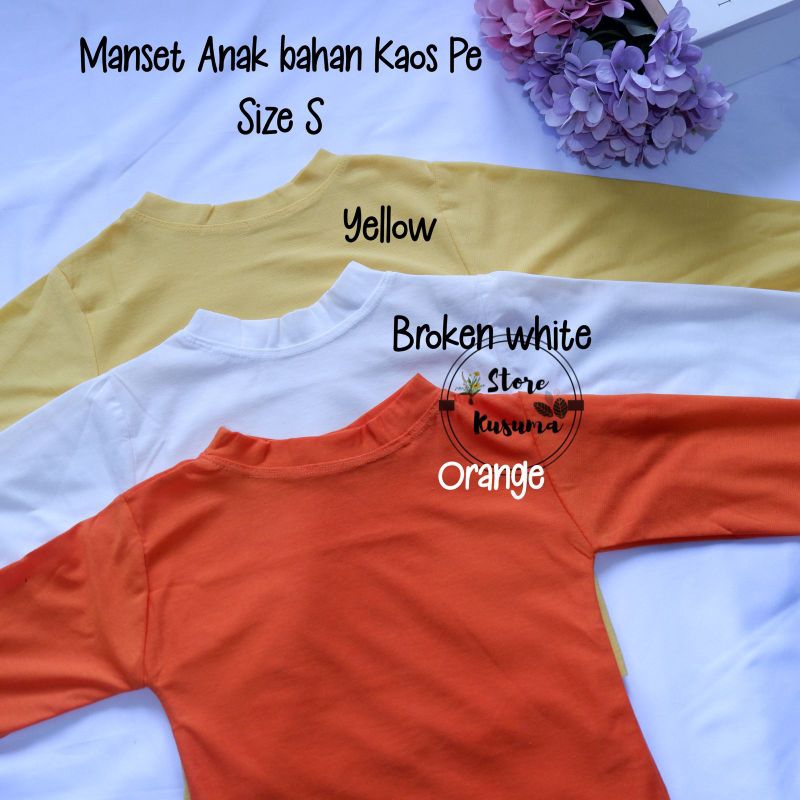 Manset Anak bahan Kaos Pe size S Usia 1-3tahun