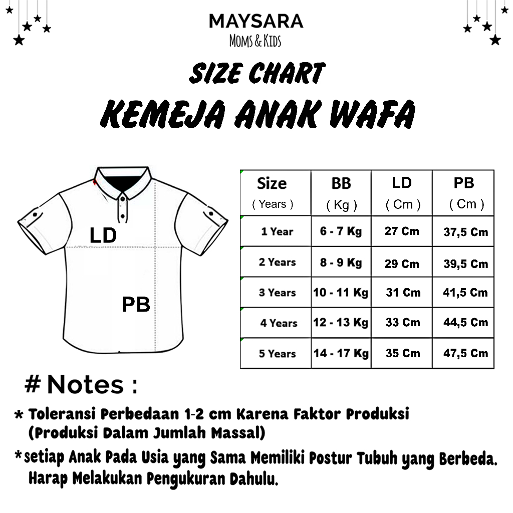 Kemeja Anak Laki Laki Lengan Pendek Koko Linen Wafa series Kancing Usia 1 2 3 4 5 Tahun