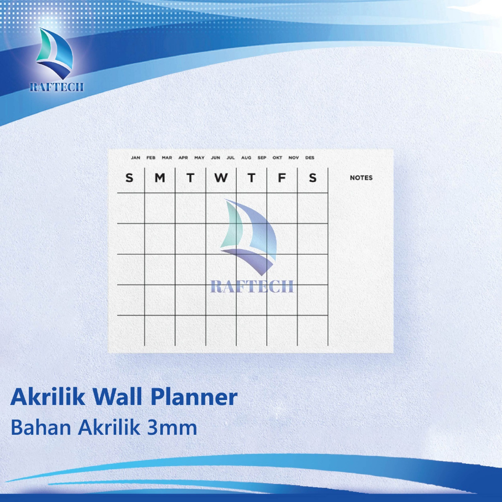 Monthly Planner Akrilik | Wall Planner Dinding | Schedule Board Jadwa