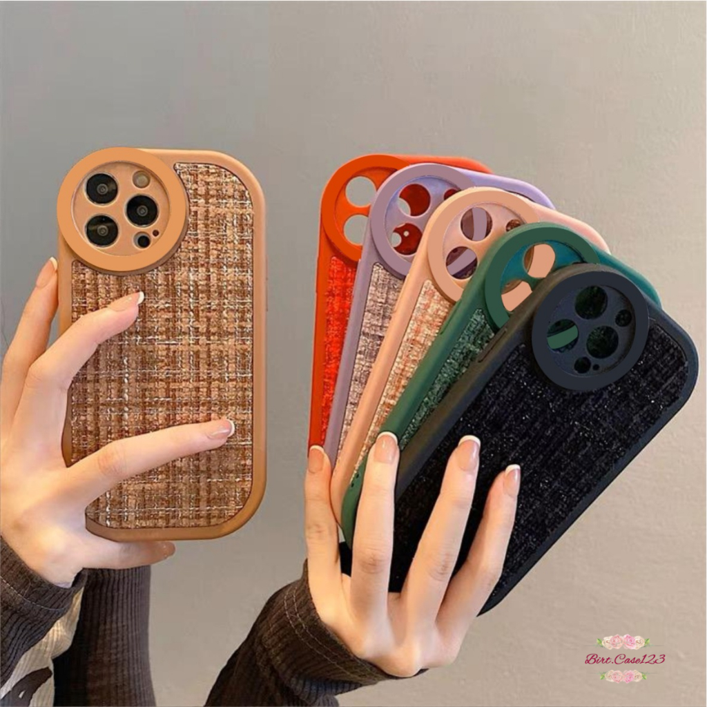 CASE CASING SILIKON VINTAGE WOOVEN TWEED KAIN RAJUT FOR INFINIX SMART 5 6 6+ HOT 9 10 11 12 PLAY 12I 20I BC7939