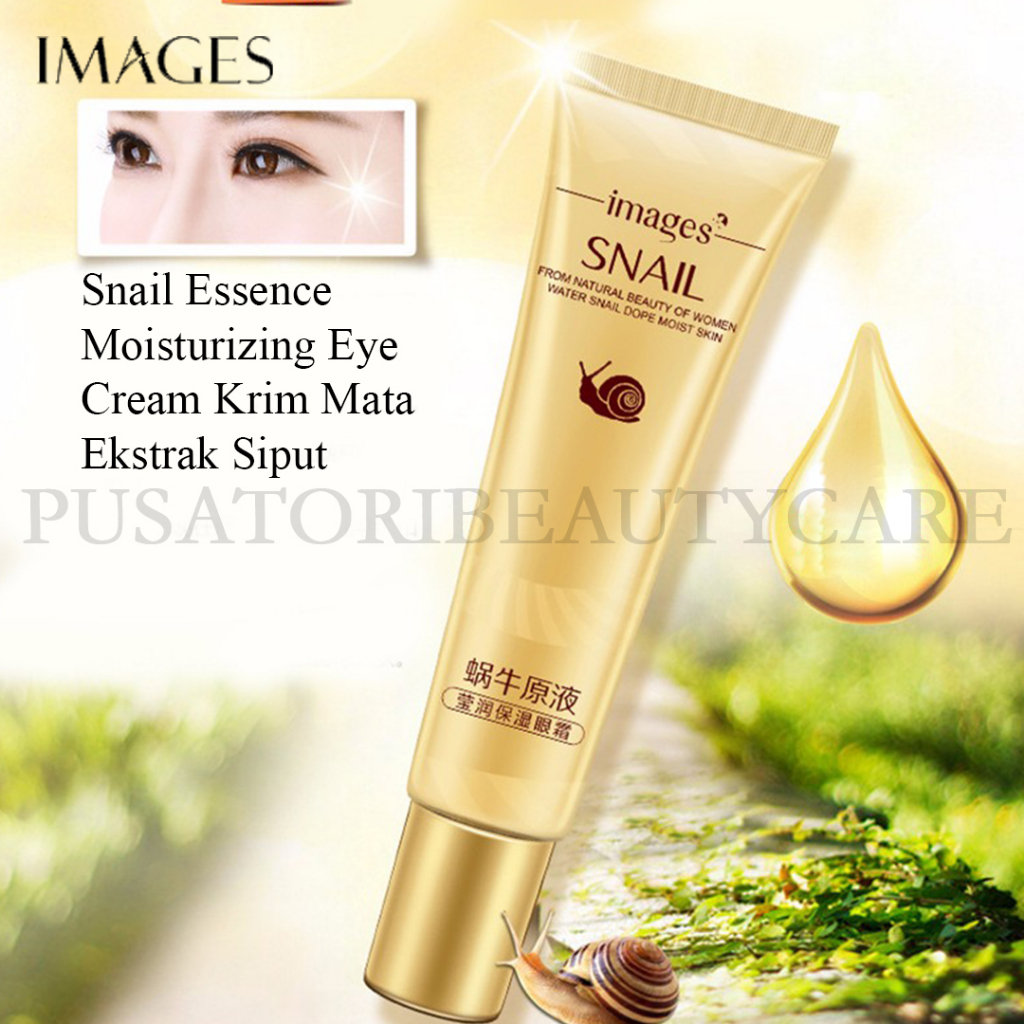 IMAGES Snail Essence Moisturizing Eye Cream Krim Mata Ekstrak Siput