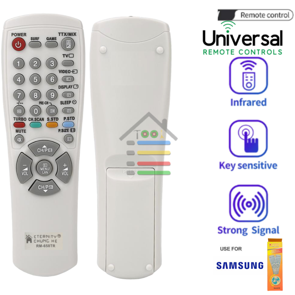 REMOTE SAMSUNG TV LCD LED MULTIFUNGSI UNIVERSAL TANPA SETTING RM658TR