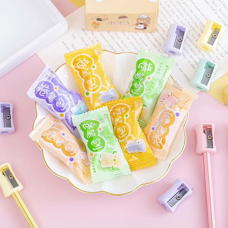 OVERFLOWS.ID RAUTAN PENSIL SERUTAN MINI SHARPENER CANDY PASTEL COLOUR / RAUTAN CANDY MURAH