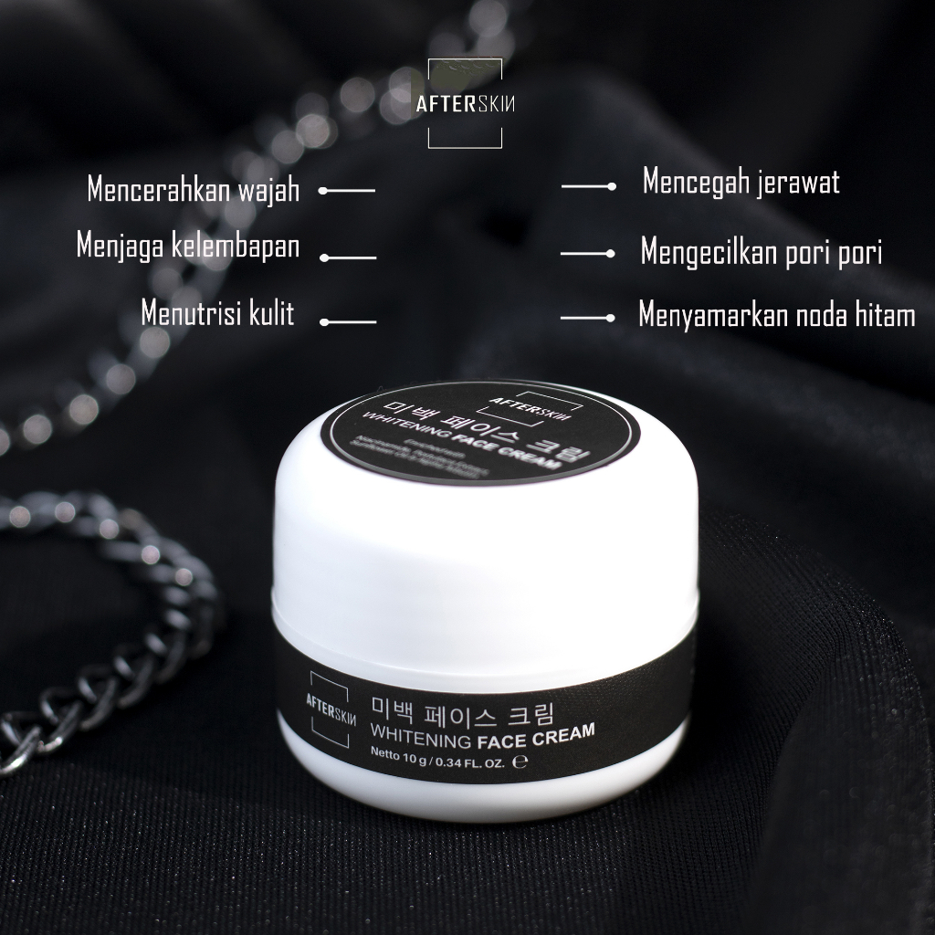 [FOR MEN] AFTERSKIN WHITENING FACE CREAM WAJAH PRIA ALA KOREA BPOM HALAL / SKINCARE PEMUTIH DAN PENCERAH