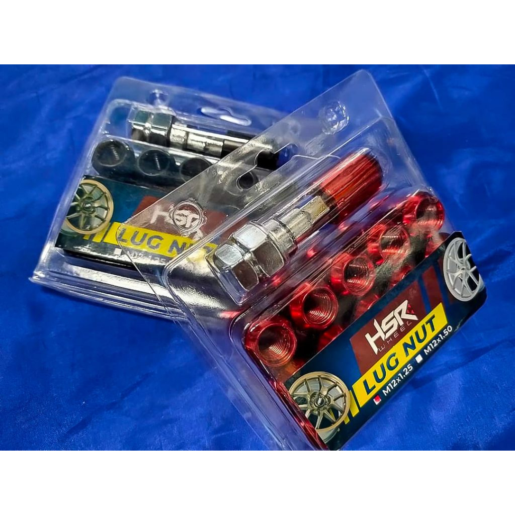 Baut Mur Seneka Lugnut Hsr Wheel Racing  Ukuran 12X1,25 Varian Merah isi 20PCS