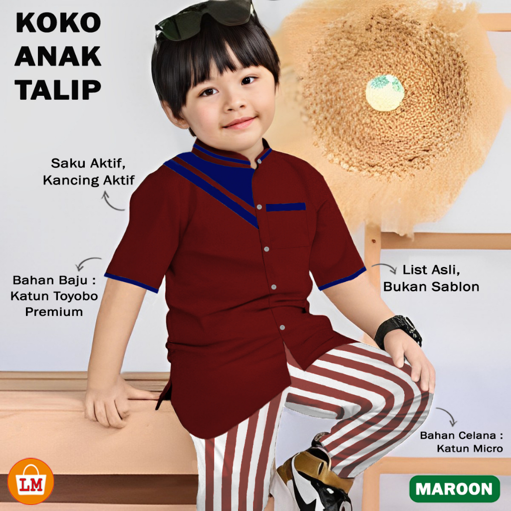 TERMURAH TERLARIS [ COD &amp; Gratis Ongkir ] Setelan KOKO ANAK LATIP Bahan Katun Toyobo Premium Stelan Baju Muslim Lebaran Anak Laki-Laki TERBARU LMS 26038 26041