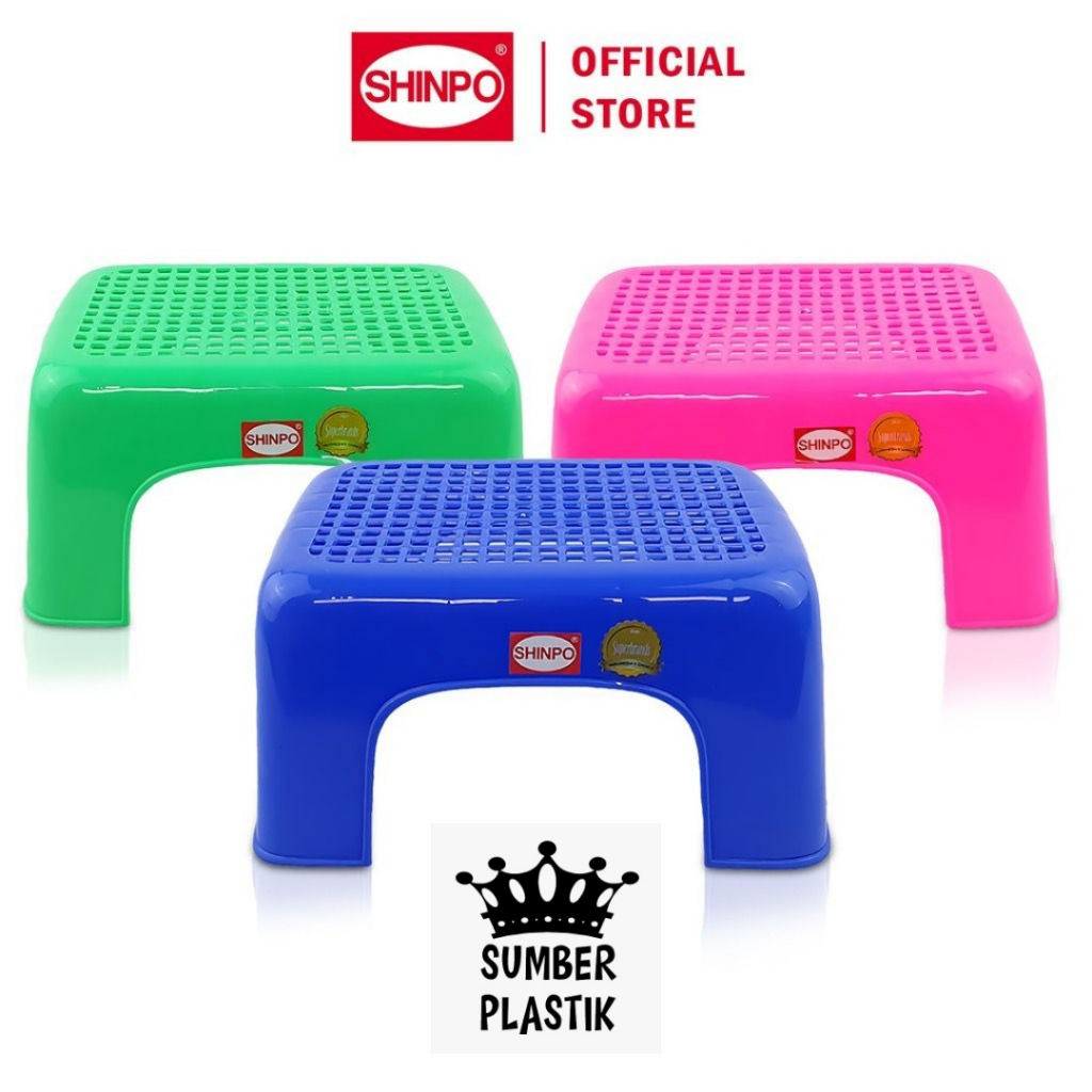 SHINPO Bangku Plastik Sedang 27 x 20 CM Bangku Segi Mundo Squat Bench Bangku Jongkok SPO-SIP-178