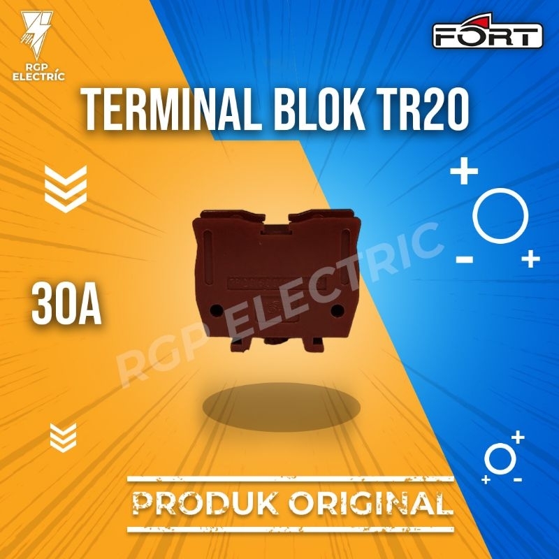 Terminal Block TR-20 Coklat Model Kasuga / TERMINAL BLOCK TR20 FORT
