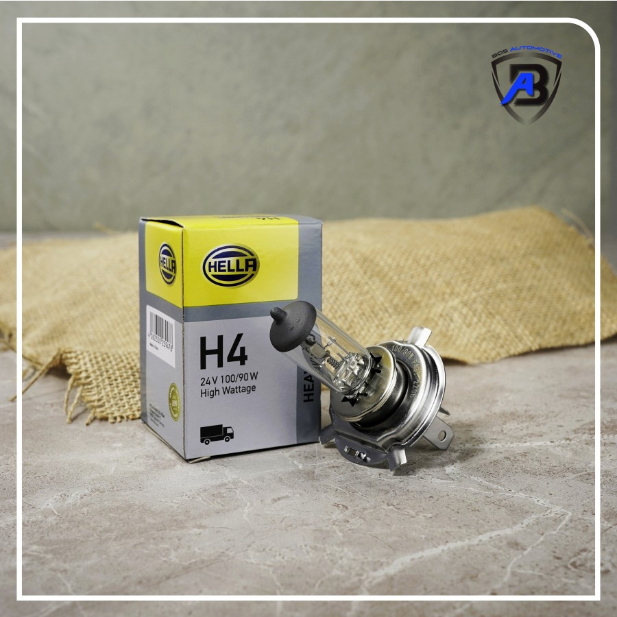 LAMPU HALOGEN HELLA H4 100/90W 24V LAMPU UTAMA MOBIL / TRUK ORIGINAL