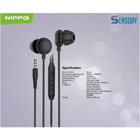 HIPPO headset SENSORY ASMR Wired Earphone Jack 3.5MM