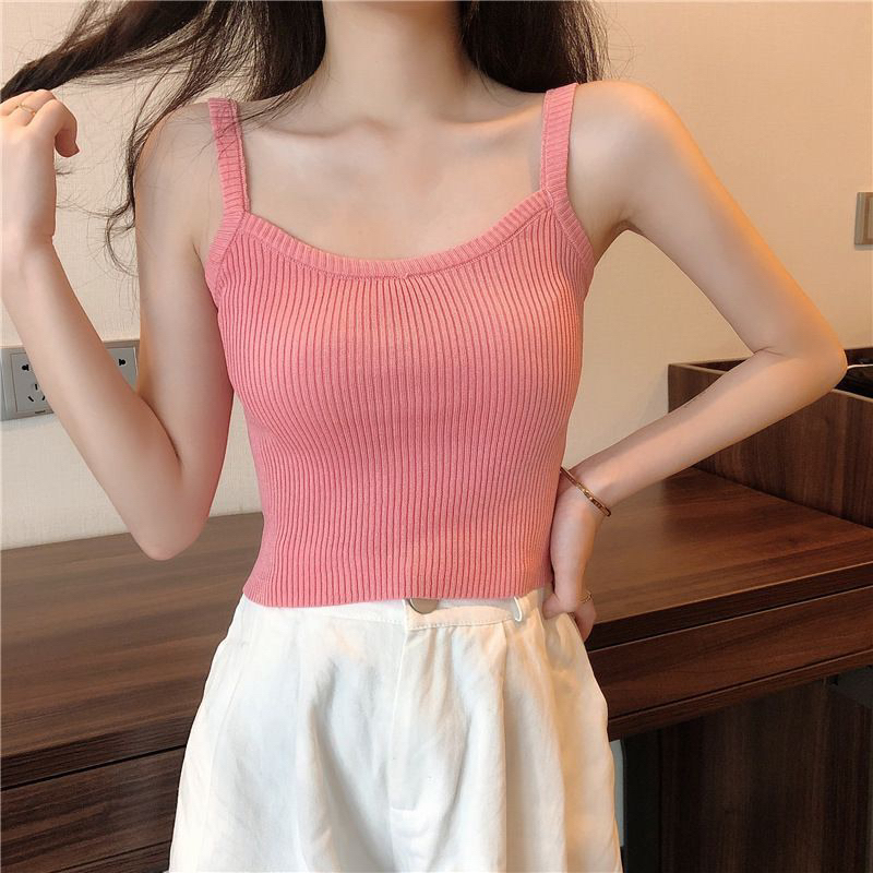 Tanktop Tali Import 100% (T107)/ Tank Top Wanita Korean Knit Style Korean
