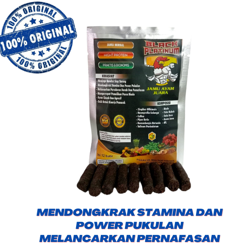 Jamu Ayam BLACK PLATINUM - 12 BUTIR - menjaga kondisi siap tarung