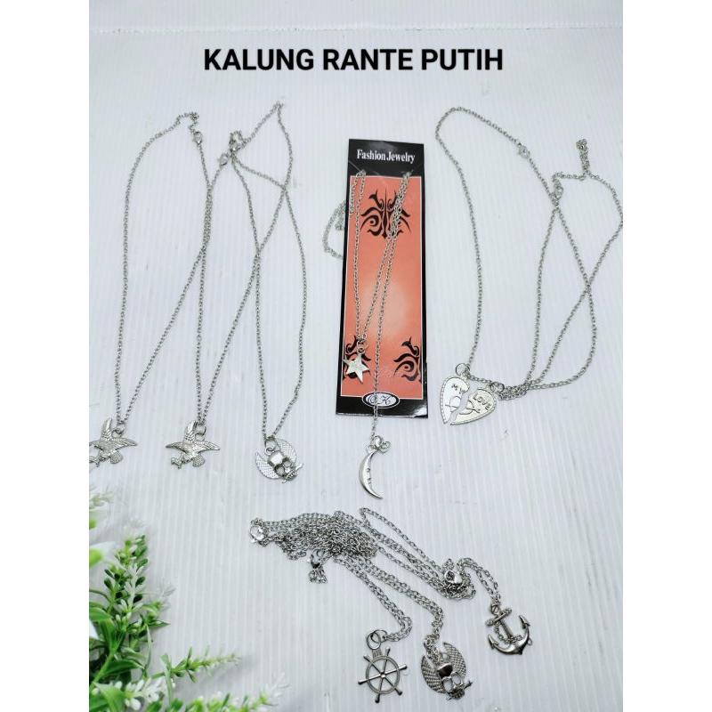 Kalung Rantai/Kalung motif/Kalung rantai putih motif Random harga/card