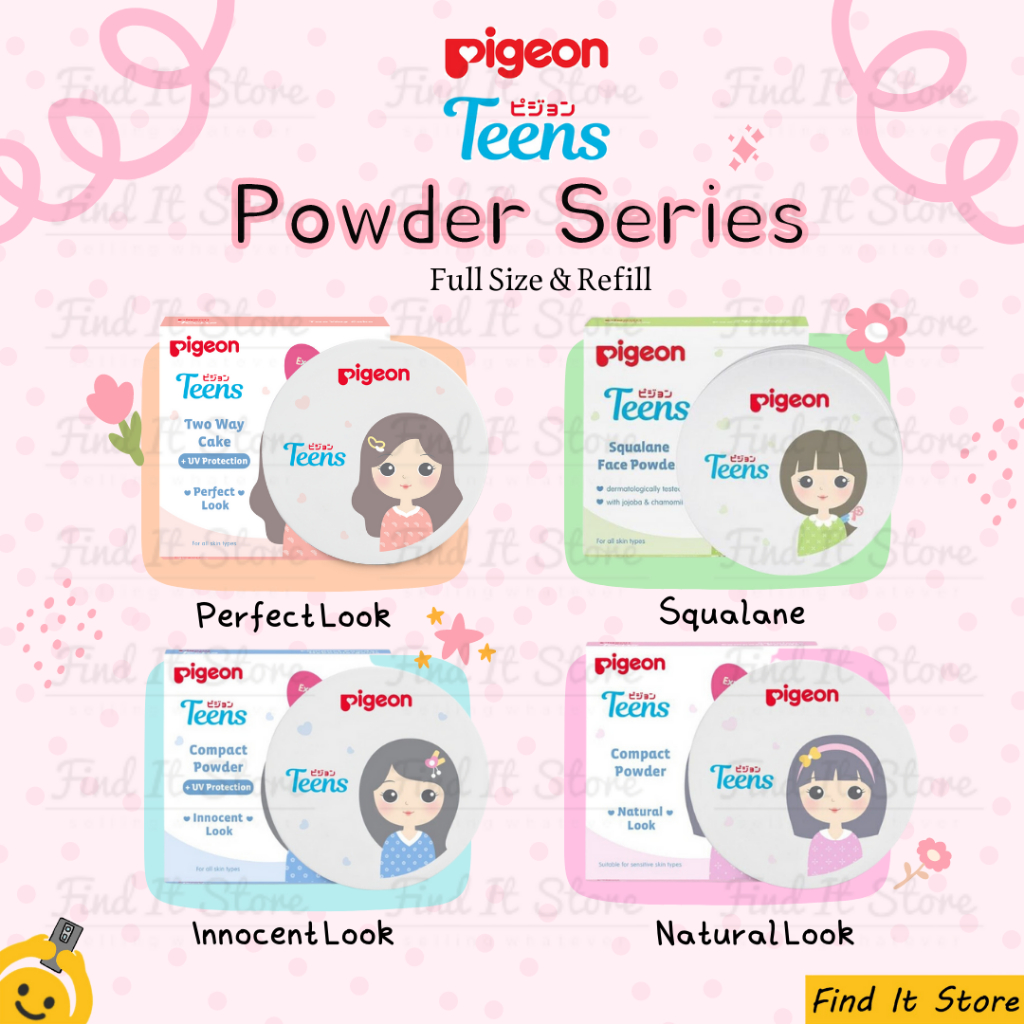 Pigeon Teens Compact Powder UV Protection | Two Way Cake | Bedak Padat Remaja 14g BPOM HALAL