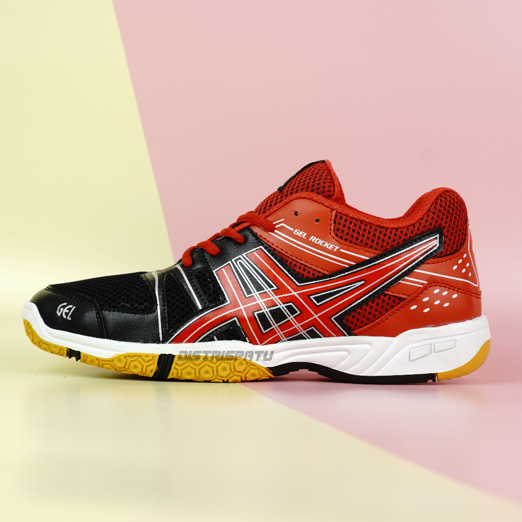SEPATU PREMIUM IMPORT BADMINTON // SEPATU ASIC GEL ROCKET TERBARU ANTI SLIP SOL KARET