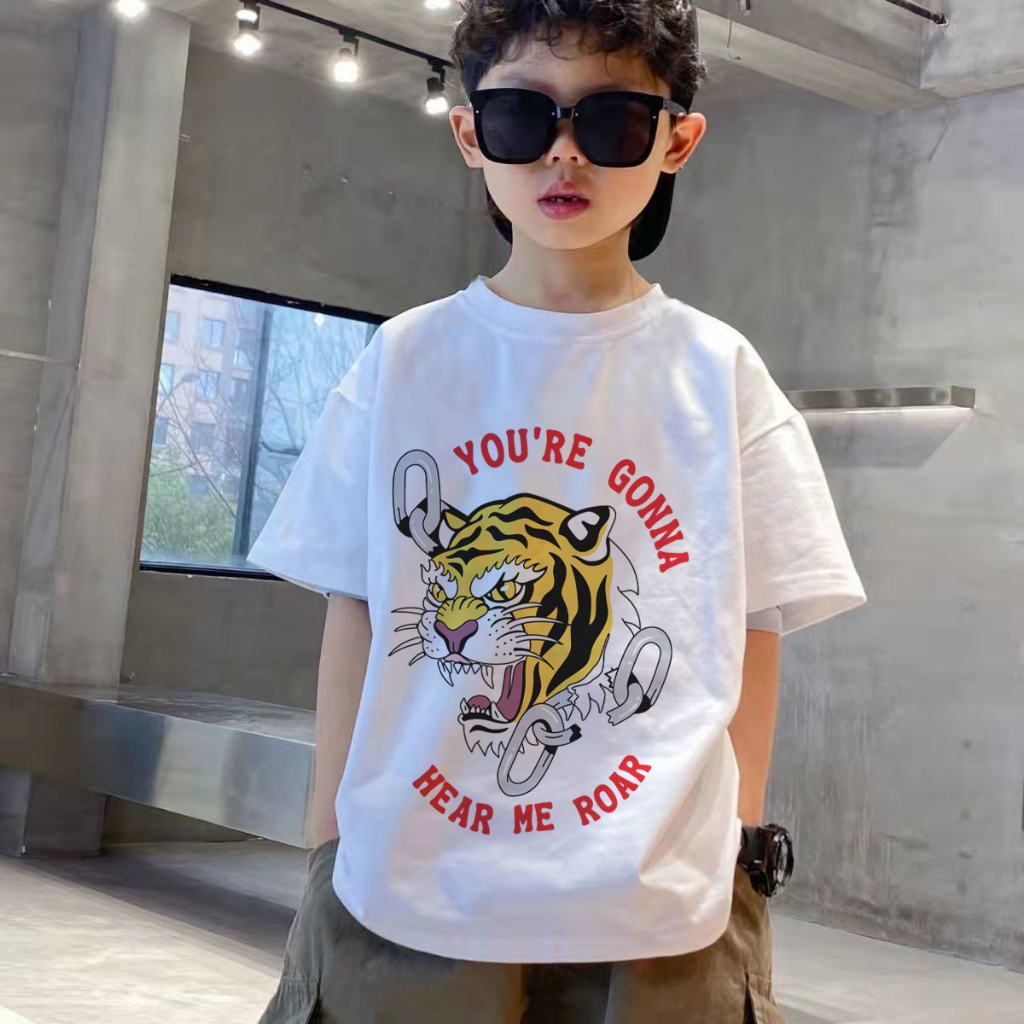 Amspro Kaos Katun24s Anak Kaos Oversize Anak Baju ana Kaos Anak Atasan Anak Roar