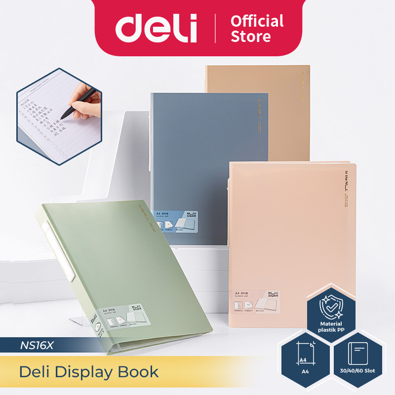 

Nusign Display Book Clear Holder Document Keeper File Map Dokumen A4 isi 30/40/60 Slot NS16X