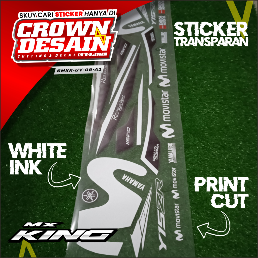 Striping UV MX KING 15O Y15ZR Striping UV MX King Transparan Lis Body Hitam Putih Custom - SMXK-UV