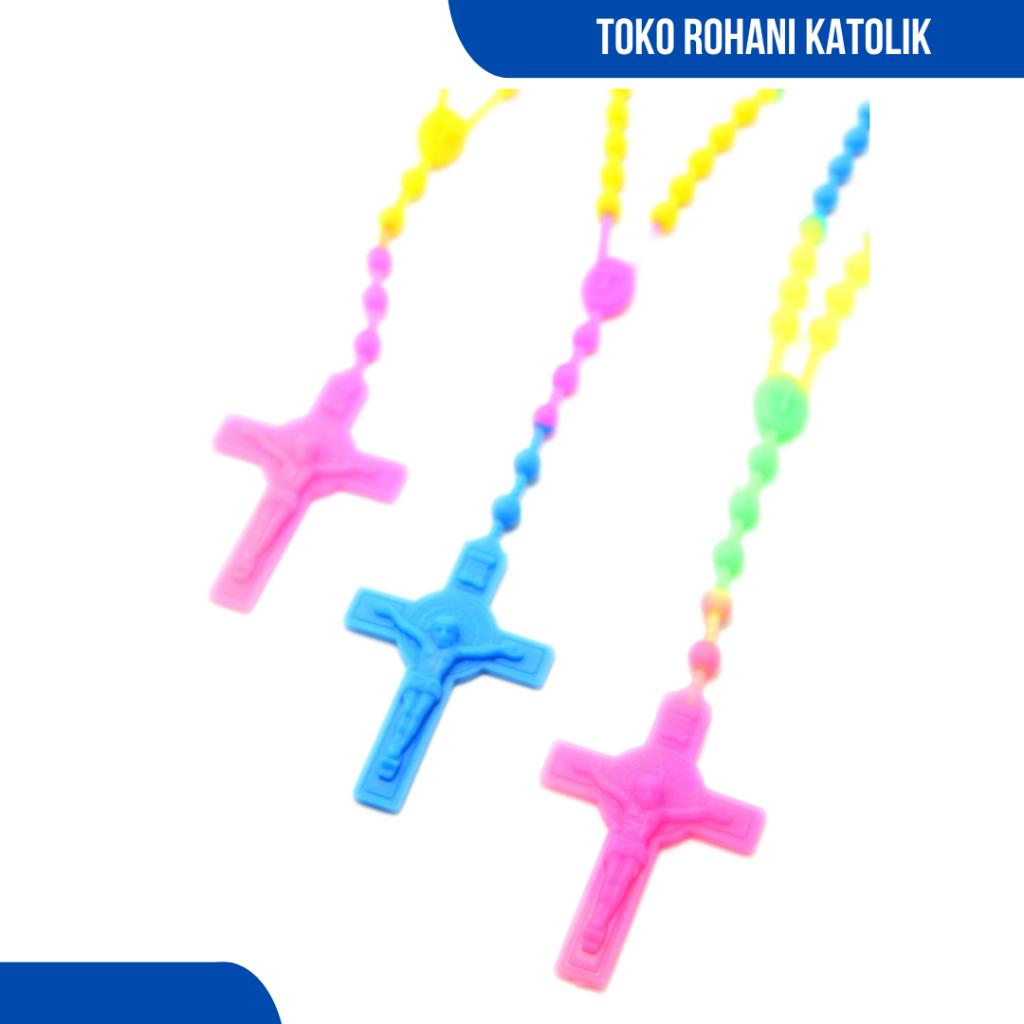 KALUNG ROSARIO WARNA-WARNI / KALUNG ROSARIO ANAK-ANAK / ROSARIO KATOLIK / ROSARIO MURAH / SOUVENIR ROSARIO / KALUNG ROHANI / KALUNG PRIA / KALUNG WANITA / KONTAS