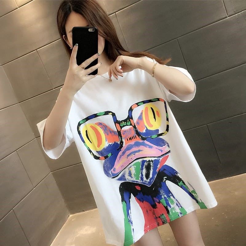 kaos oversize wanita frog