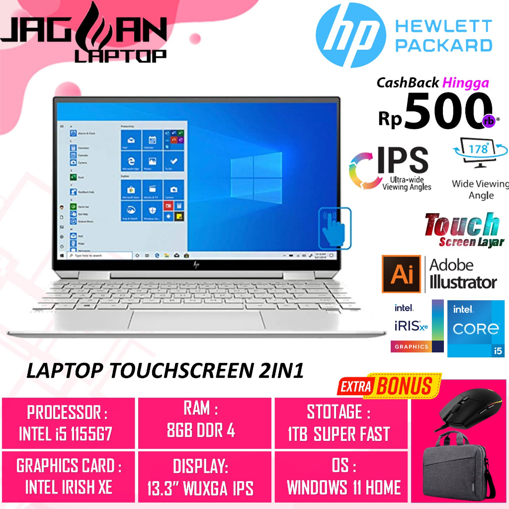 LAPTOP HP SPECTRE X360 14 INTEL I5 1155G7 8GB 1TB SSD IRIS XE 13.5&quot; WUXGA IPS TOUCH BL FP WIN11HOME SILVER