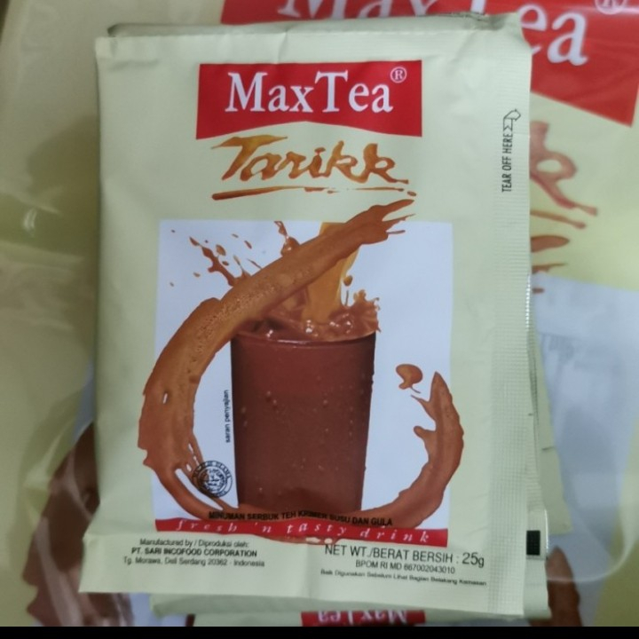 

PROMO !!! MaxTea Teh Tarik Sachet - Max Tea Tarikk BPOM RI (1 SACHET)