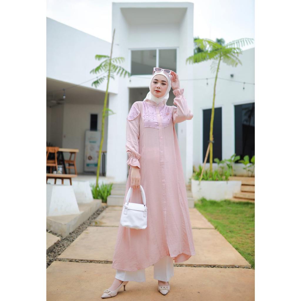 Selena Midi Dress| Dress Linen Bordir Premium by BF Label @bf_label dress murah