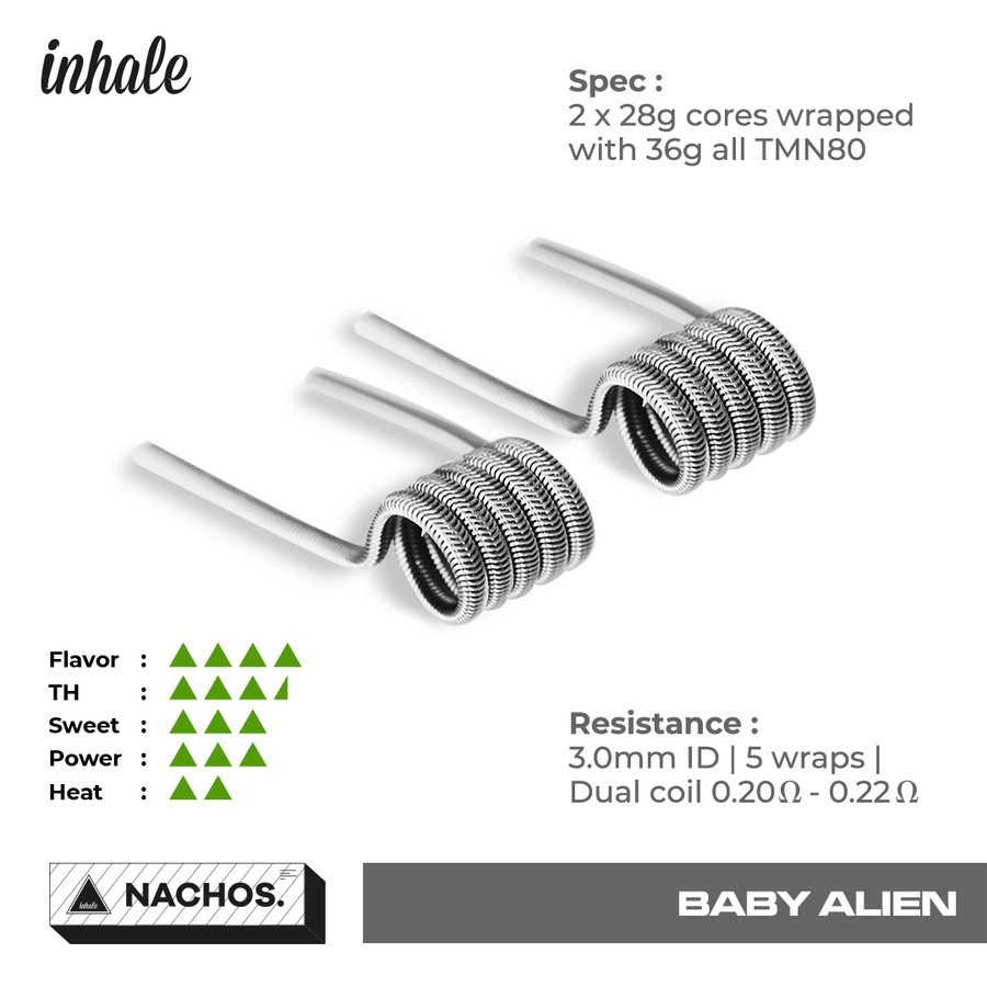 Alexa Baby Alien Coil TMN80 Prebuilt 100% Authentic Alien Inhale Baby