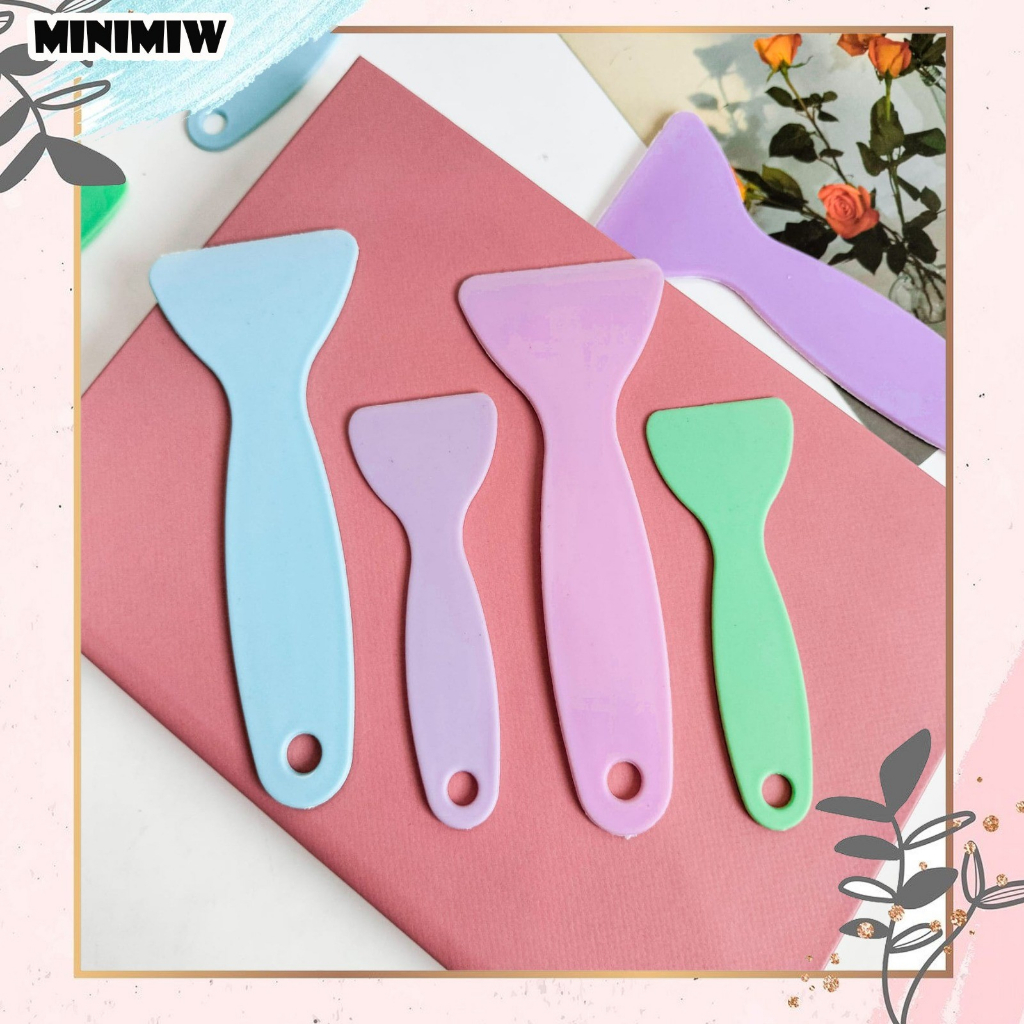 PERATA STICKER WARNA PASTEL SENDOK STIKER SPATULA DAILY MANUAL CUTE PATTERN DECORATIVE TAPE