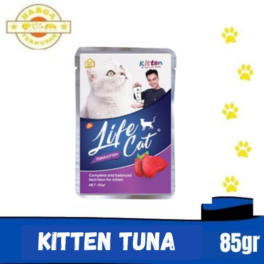 Life Cat Pouch Kitten Tuna Makanan Kucing Basah 85gr - Life Cat Sachet