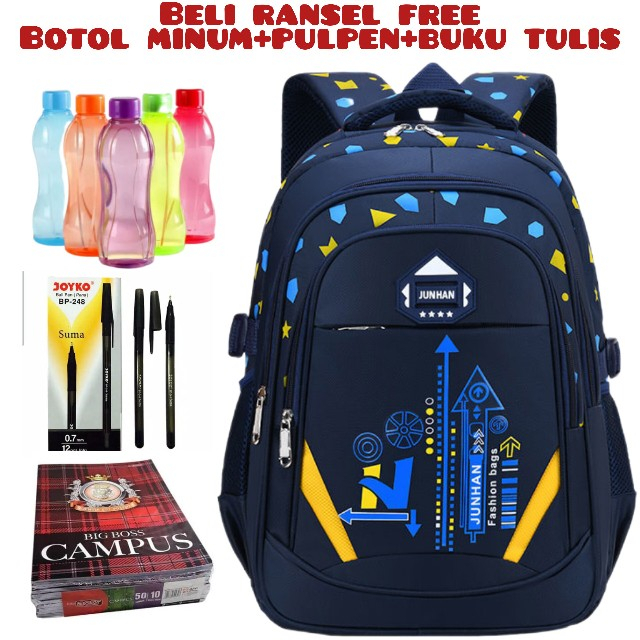 DT_Beli 1 Dapat 1 - Tas Sekolah Anak-anak Untuk Anak Perempuan Tas Sekolah Besar Tas Buku Sekolah Dasar Lucu Ransel Sekolah Anak Ransel Perjalanan_Beli Ransel Free Botol Minum+Pulpen+Buku Tulis