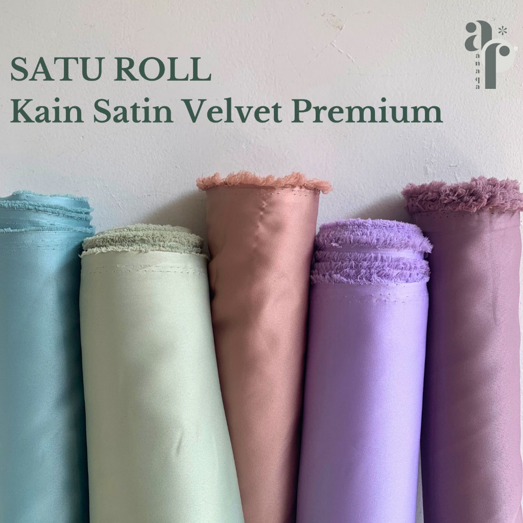 1 Rol Kain Satin Silk Velvet PREMIUM Bahan Dress, Dalaman, Bridesmaid, Kebaya // ± 50 meter