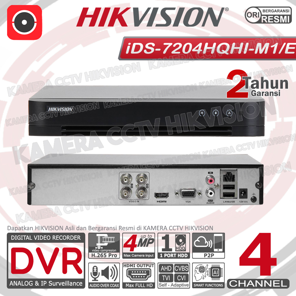 DVR HIKVISION RECORDER CCTV 4MP 4 CHANNEL TURBO HD ANALOG