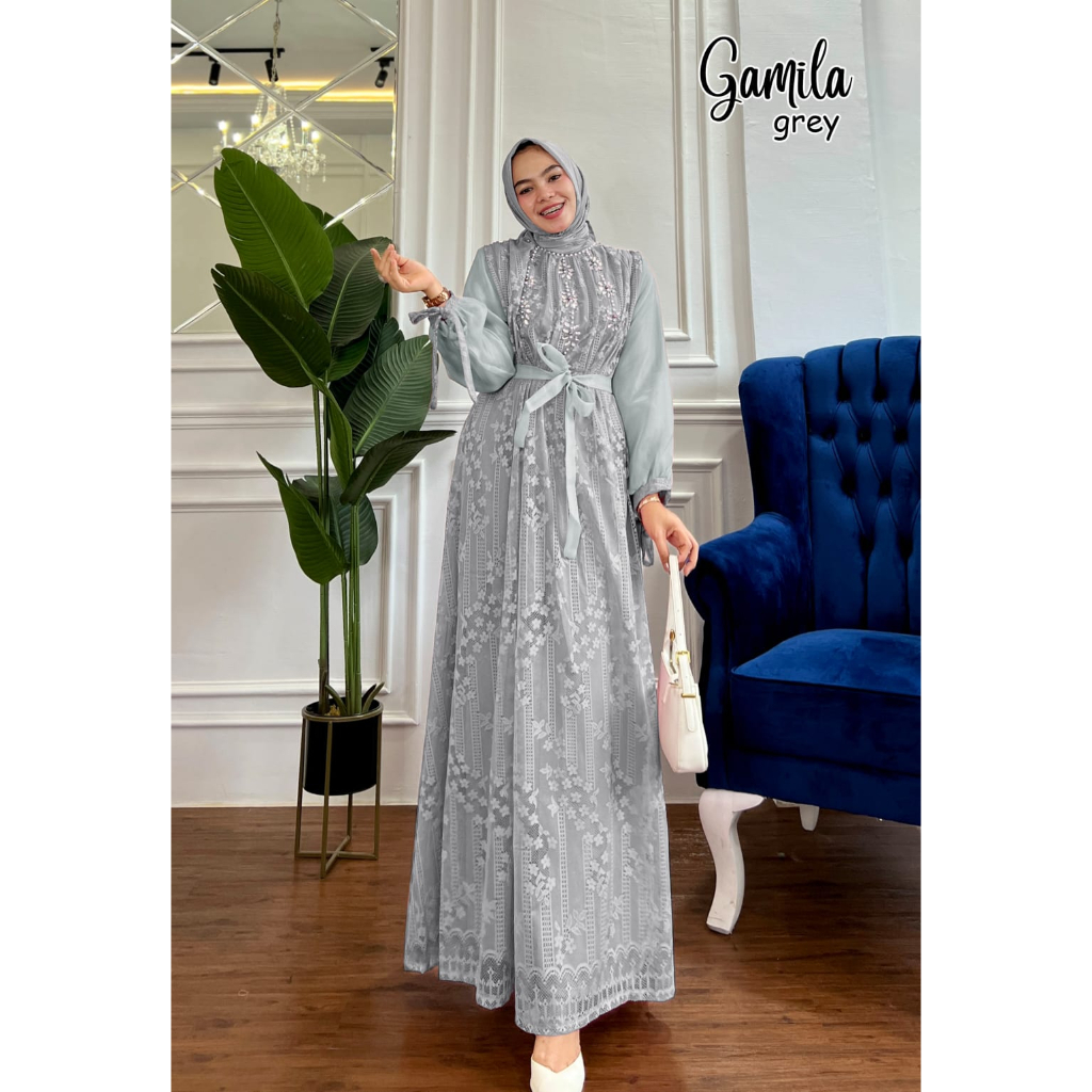 GAMIS PESTA KONDANGAN BRUKAT GAMILA PAYET MUTIARA