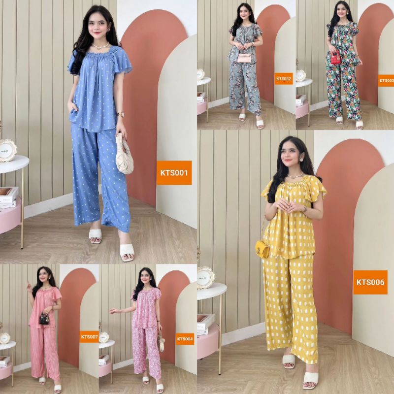 Katy Set / Setelan LD 120 cm / Katty Set / Oneset jumbo / Set Rayon Premium / setcel / set celana