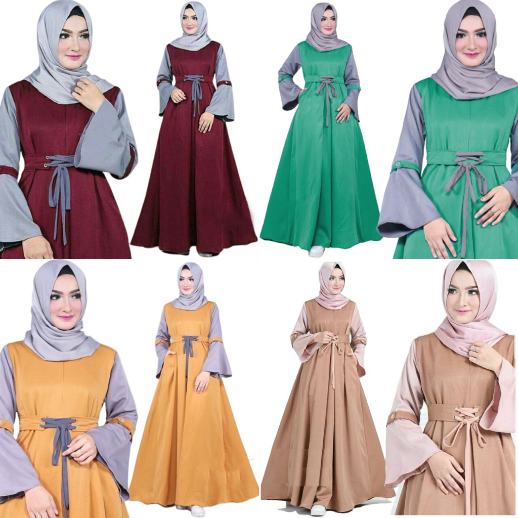 Baju muslim dress maxi maxy Gamis syari harga grosir Wolycrepe busana muslim wanita Moscrepe murah