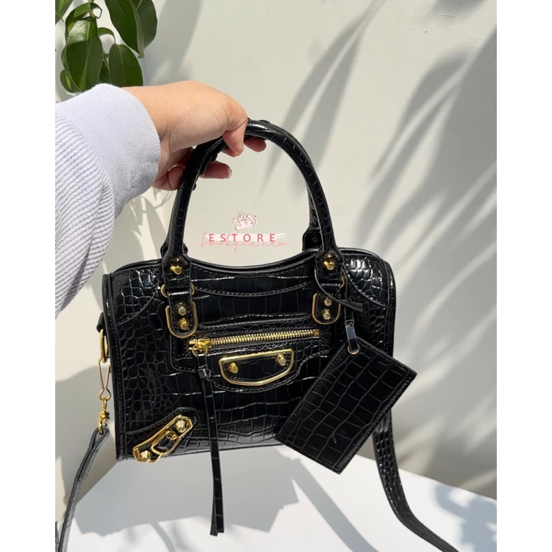 Tas Slempang Wanita Balen Croco Top Handle