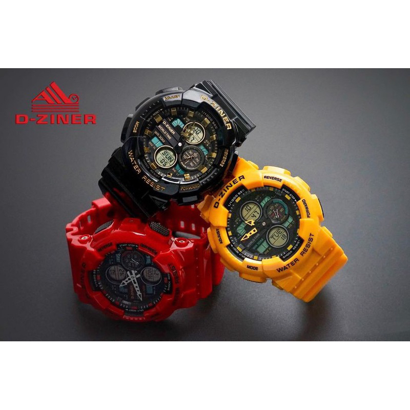 JAM TANGAN NEW D-ZINER 8278 D-8278 Chrono Aktif AUTO LIGHT ORIGINAL 100% WATERPROOF BERGARANSI 