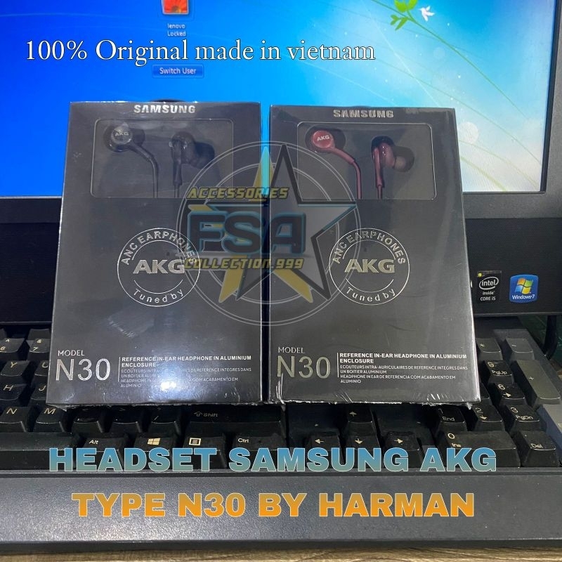 ORIGINAL 100% N30-Series Headset SMG AKG Extra Bass JACK AUDIO 3.5mm Earphone SMG A20 A50 A11 A22 A32 A52 M22 A02 A12 A13 A14 Made in vietnam Stereo Bass