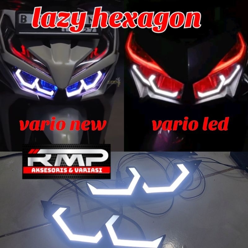 lampu alis lazy vario new 125 dan 150 vario led old 125 150 model hexagon lampu alis audi hexa honda