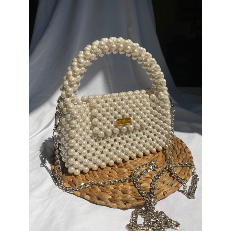 (READY STOK) BEADS BAG BIG | PEARL BAG MUAT HP (free tali rantai)