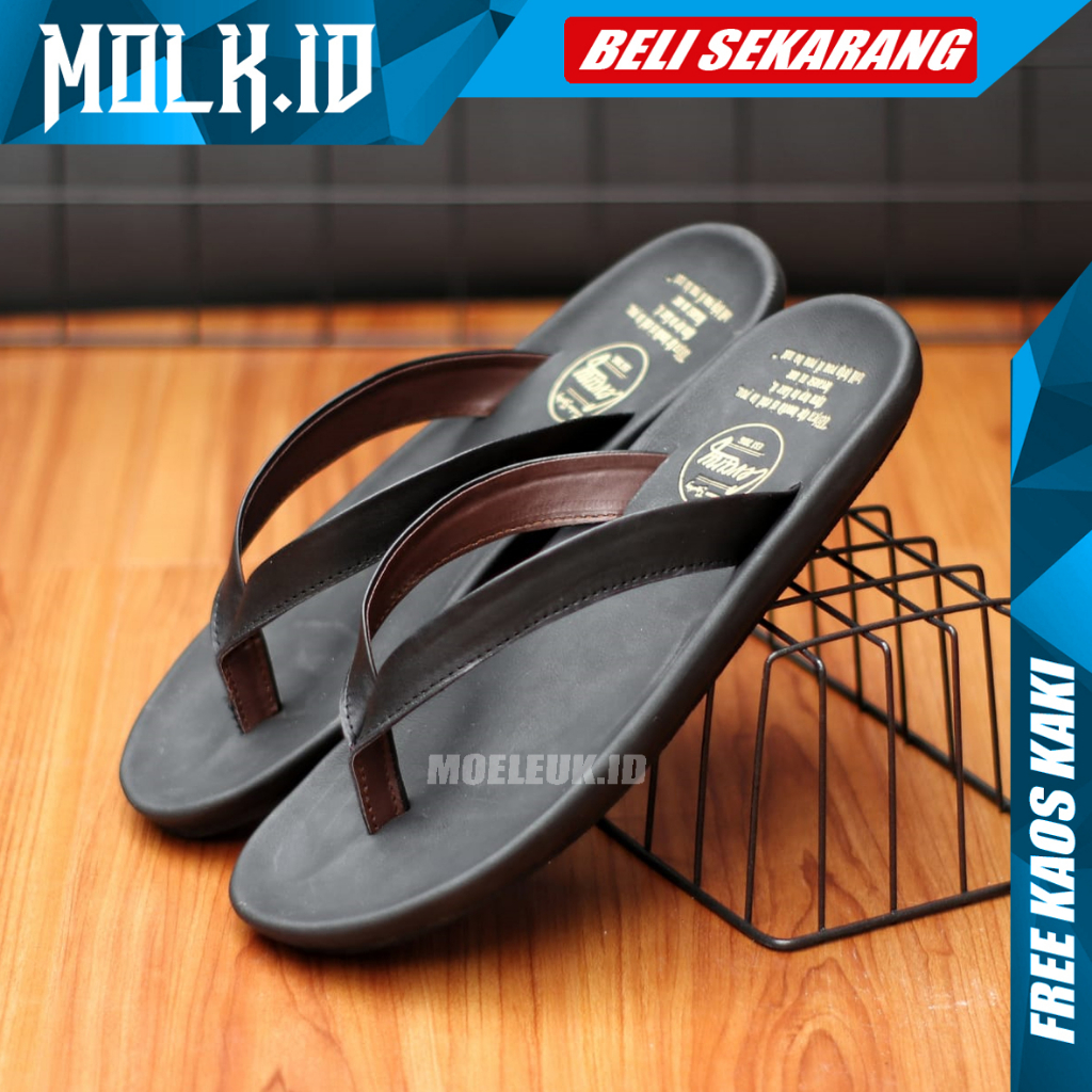 MOLK|Sandal Kasual Kulit Pria Original Model Jepit Pria Santai Ringan Brand Original CVNY Terbaru