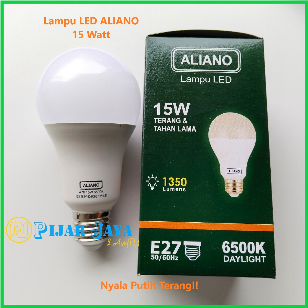 Lampu LED Aliano 15 watt Bohlam LED Rumah 15W Cahaya Putih Terang Murah Bagus