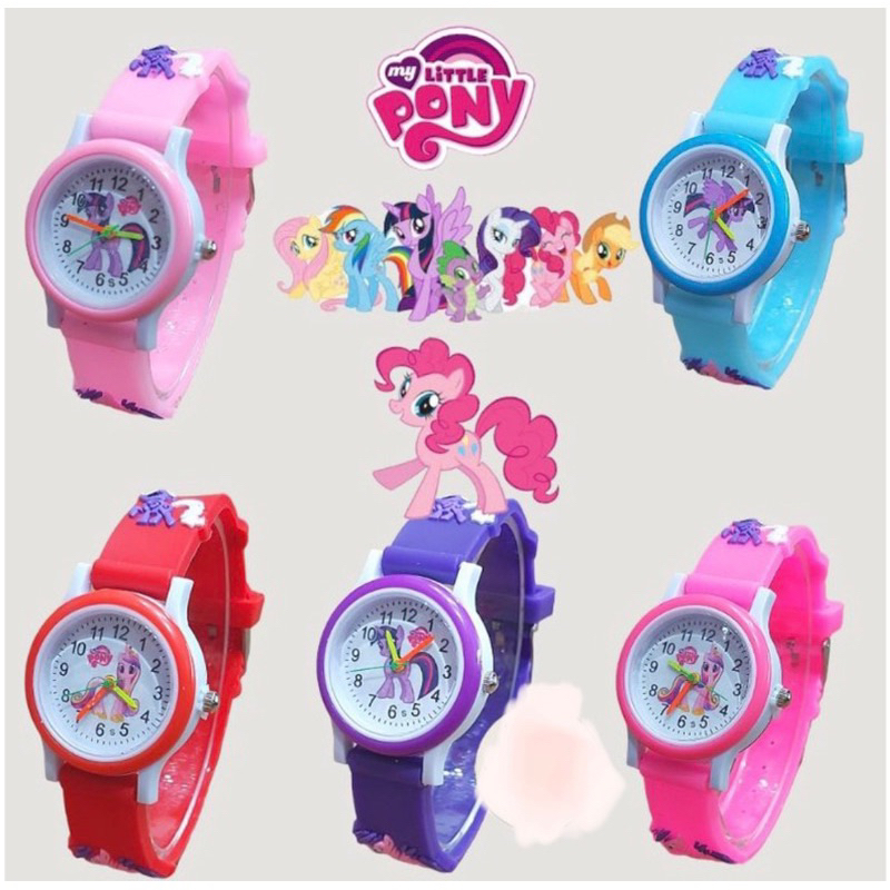 (Cod)Jam Tangan Wanita Anak&quot; Timbul Ponny Strap Rubber/Karet(Dikirim Jakarta)