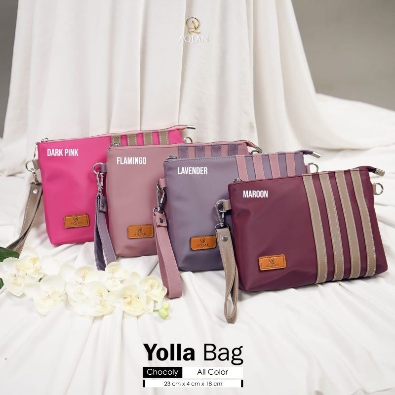 TAS SELEMPANG YOLLA BAG BY AQLAN BAHAN CHOCOLY ANTI AIR PREMIUM