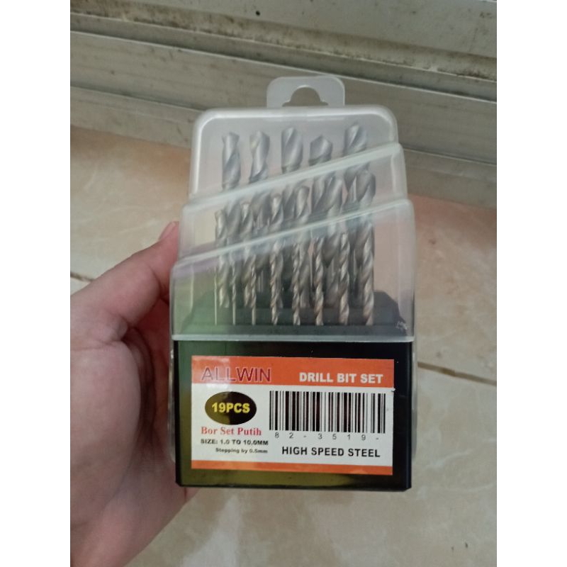 Mata bor set 19 pcs merk allwin